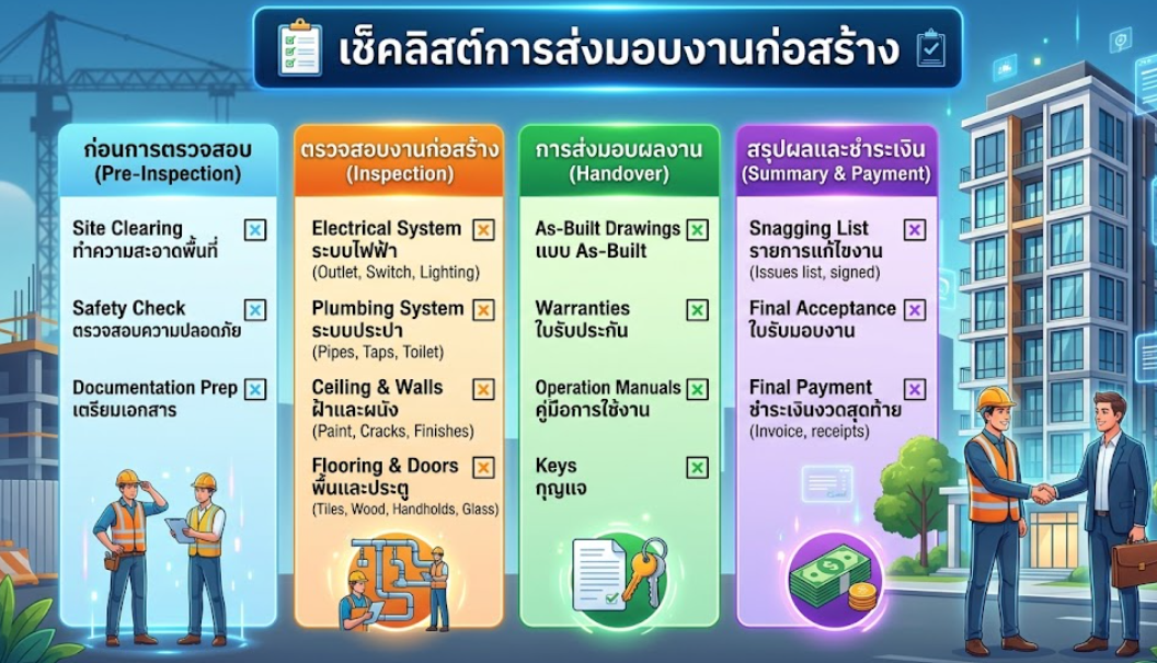 เช็คลิสต์การส่งมอบงานก่อสร้าง